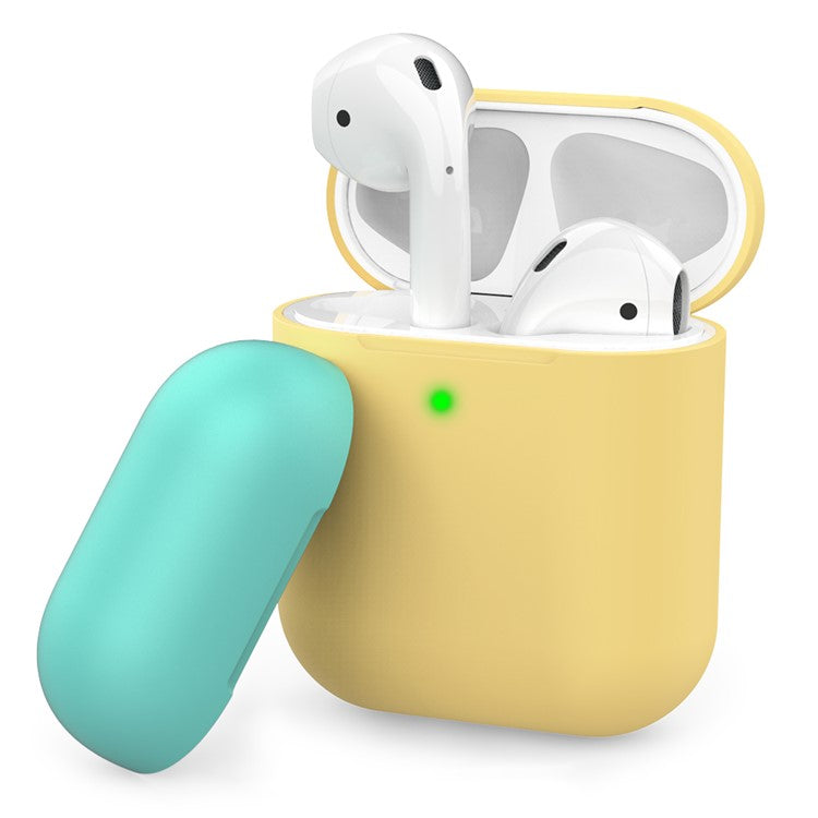 AHASTYLE PT38 Earphone Case for AirPods with Charging Case (2016) / (2019) / AirPods with Wireless Charging Case (2019) Earbud Silicone Cover - Yellow+Green