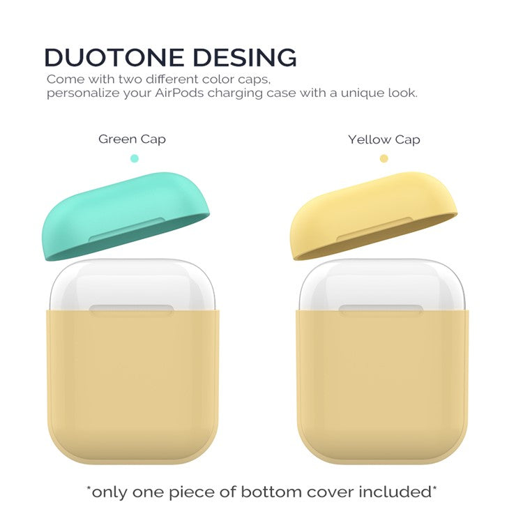 AHASTYLE PT38 Earphone Case for AirPods with Charging Case (2016) / (2019) / AirPods with Wireless Charging Case (2019) Earbud Silicone Cover - Yellow+Green