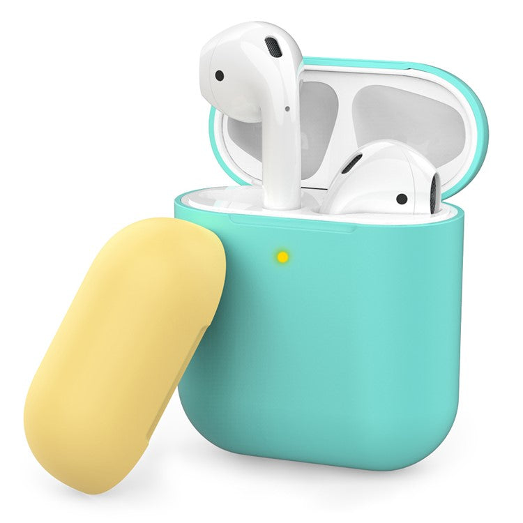 AHASTYLE PT38 Earphone Case for AirPods with Charging Case (2016) / (2019) / AirPods with Wireless Charging Case (2019) Earbud Silicone Cover - Green+Yellow