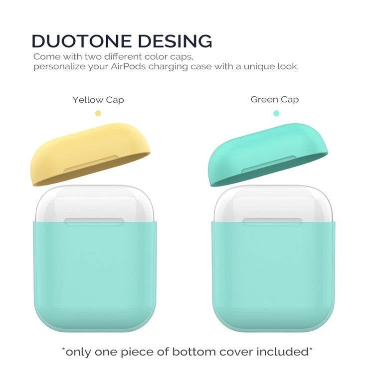 AHASTYLE PT38 Earphone Case for AirPods with Charging Case (2016) / (2019) / AirPods with Wireless Charging Case (2019) Earbud Silicone Cover - Green+Yellow