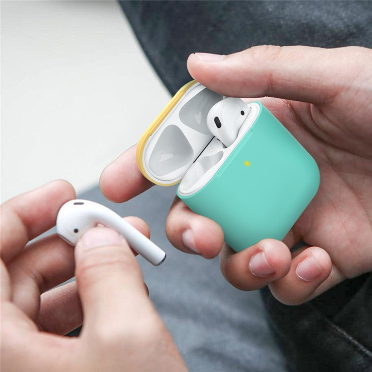 AHASTYLE PT38 Earphone Case for AirPods with Charging Case (2016) / (2019) / AirPods with Wireless Charging Case (2019) Earbud Silicone Cover - Green+Yellow