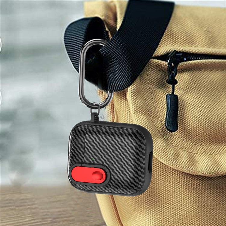 Earphone Protective Case for Apple AirPods with Charging Case (2016) / (2019) / AirPods with Wireless Charging Case (2019) , Buckle Design TPU+PC Cover - Black+Red