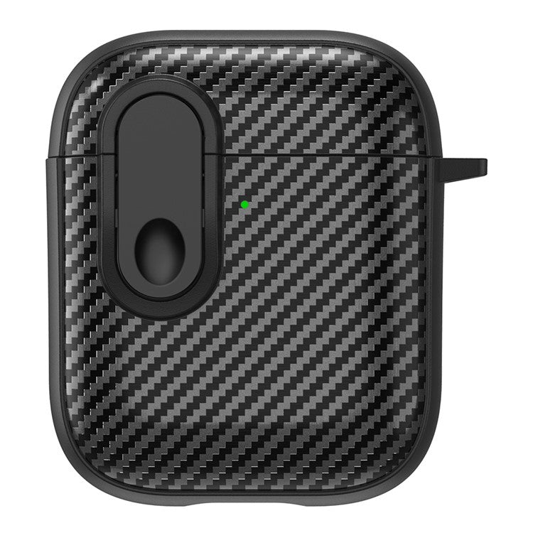 Earphone Protective Case for Apple AirPods with Charging Case (2016) / (2019) / AirPods with Wireless Charging Case (2019) , Buckle Design TPU+PC Cover - Black+Black