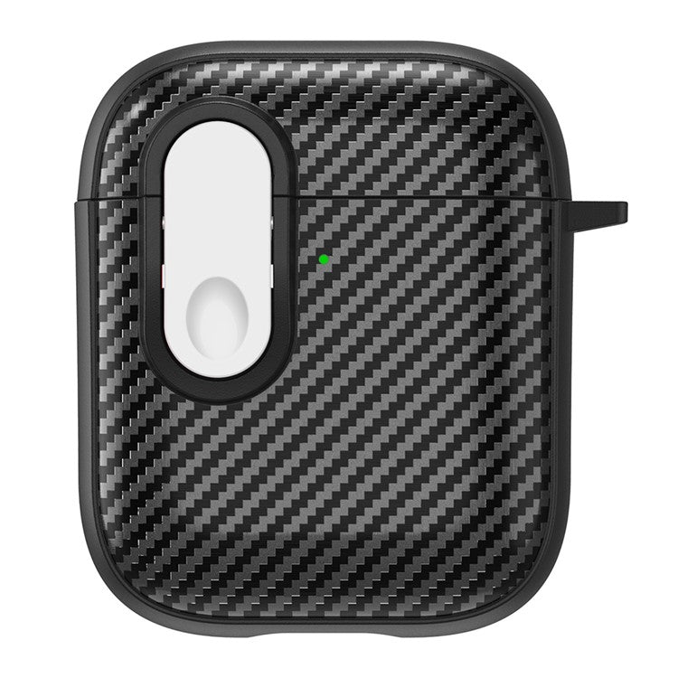 Earphone Protective Case for Apple AirPods with Charging Case (2016) / (2019) / AirPods with Wireless Charging Case (2019) , Buckle Design TPU+PC Cover - Black+White