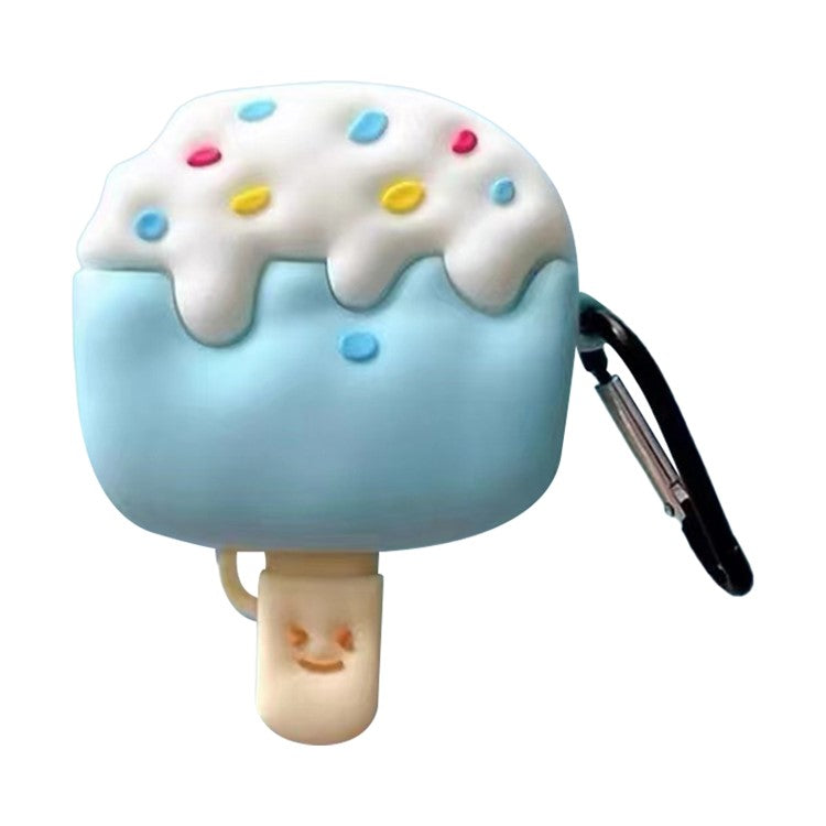 For Apple AirPods Pro  /  Pro 2 Ice Cream Design Earphone Protective Cover Silicone Case with Anti-lost Buckle