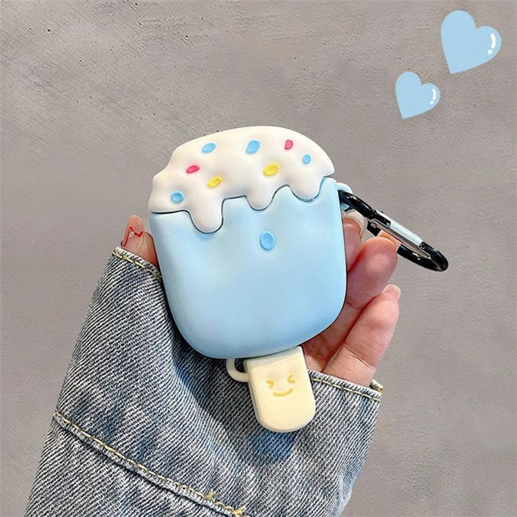 Silicone Cover for AirPods with Charging Case (2016) / (2019) / AirPods with Wireless Charging Case (2019) Ice Cream Design Earphone Protective Case