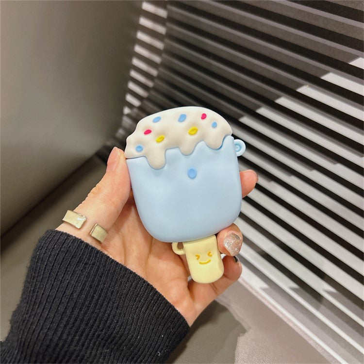 Silicone Cover for AirPods with Charging Case (2016) / (2019) / AirPods with Wireless Charging Case (2019) Ice Cream Design Earphone Protective Case