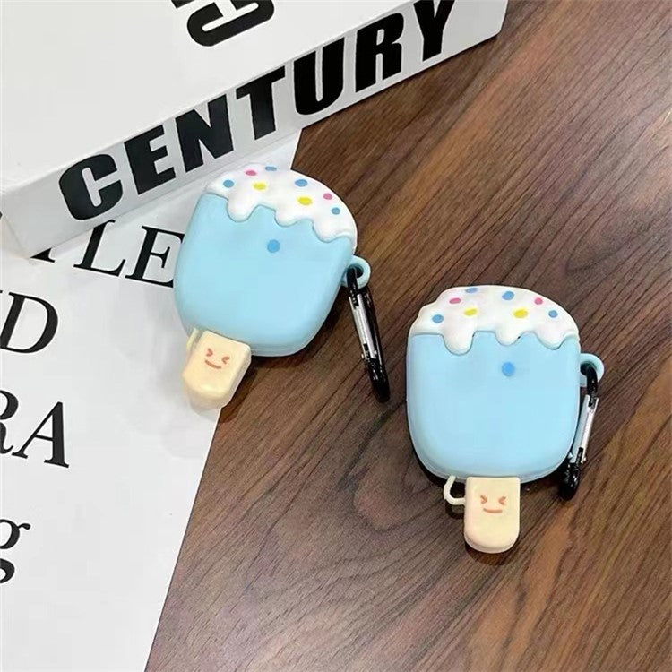 Silicone Cover for AirPods with Charging Case (2016) / (2019) / AirPods with Wireless Charging Case (2019) Ice Cream Design Earphone Protective Case