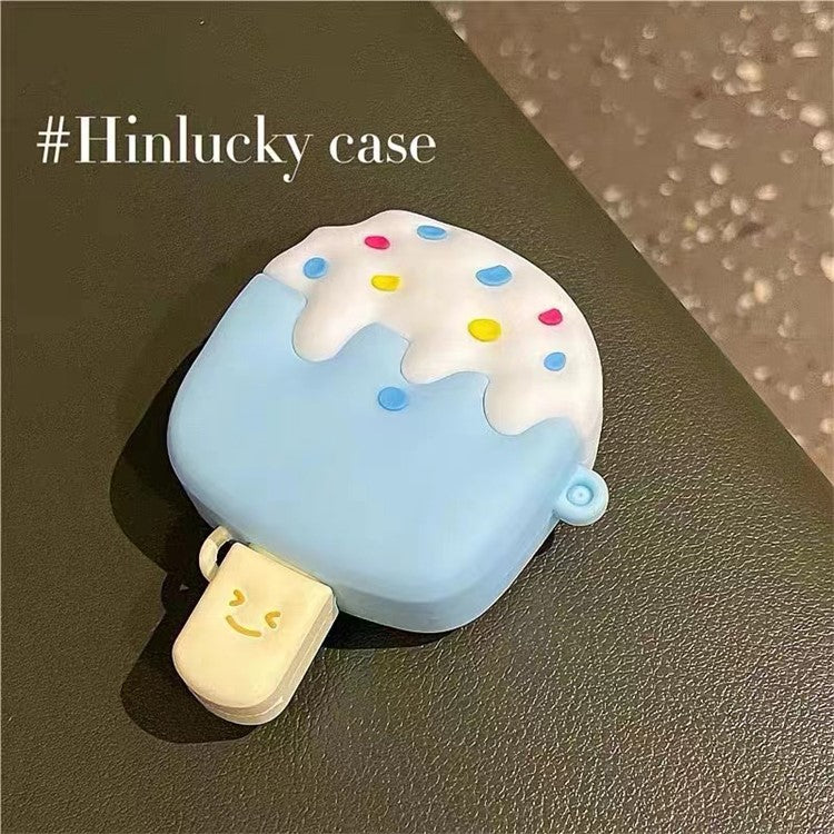 For Apple AirPods 3 Cartoon Ice Cream Design Earphone Cover Silicone Drop-proof Case with Anti-lost Buckle