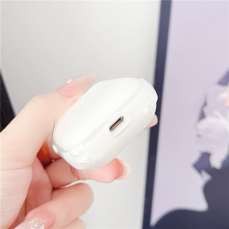 TPU + PC Case for Apple AirPods with Charging Case (2016) / (2019) / AirPods with Wireless Charging Case (2019) , Earphone Protective Cover with Strap - All Transparent