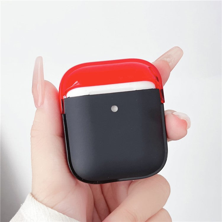 TPU + PC Case for Apple AirPods with Charging Case (2016) / (2019) / AirPods with Wireless Charging Case (2019) , Earphone Protective Cover with Strap - Red+Black