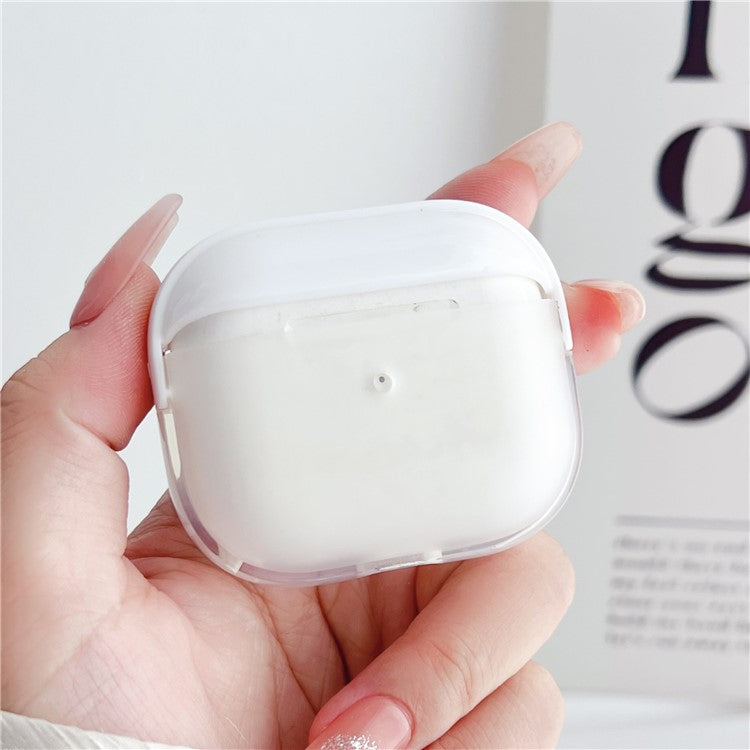 For Apple AirPods 3 Shockproof TPU Case Anti-Drop Bluetooth Earbuds Charging Case Cover with Wrist Strap - White+Transparent