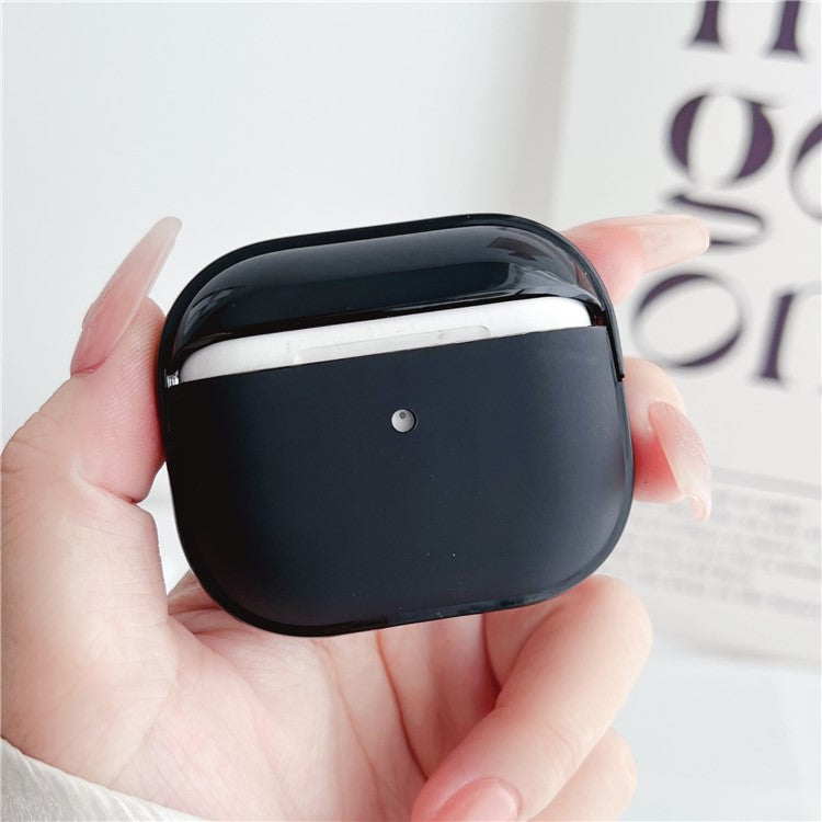 For Apple AirPods 3 Shockproof TPU Case Anti-Drop Bluetooth Earbuds Charging Case Cover with Wrist Strap - All Black