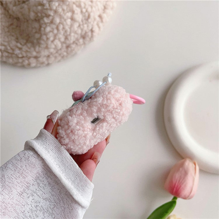 For Apple AirPods Pro 2 Fluff TPU Earphone Case Star Pearl Design Earbud Protective Cover with Ring Buckle