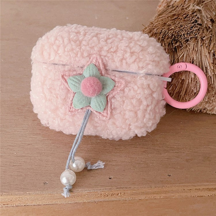 For Apple AirPods Pro Star Pearl Design Earphone Cover Fluff TPU Headphone Case with Ring Buckle