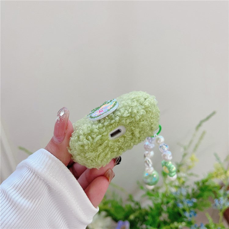 For Apple AirPods Pro TPU Cover Cute Pineapple Soft Fluff Earphone Anti-drop Case with Pendant