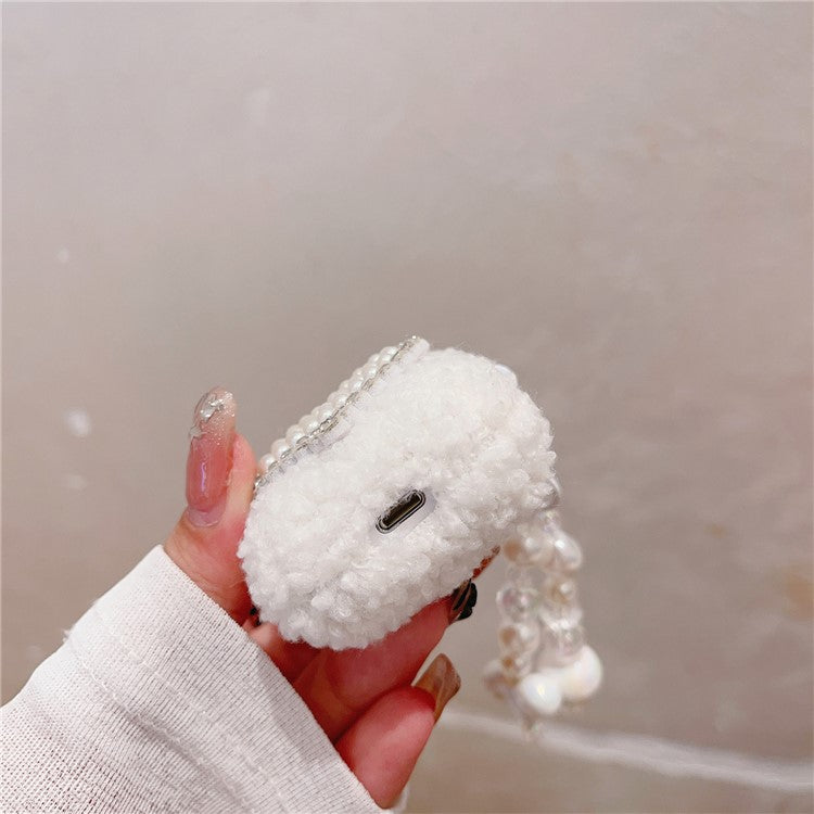 Earphone Case with Pendant for Apple AirPods with Charging Case (2016) / (2019) / AirPods with Wireless Charging Case (2019) TPU Fur Fluffy Cover