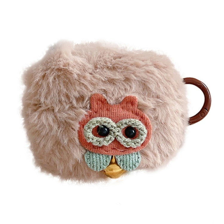 For Apple AirPods 3 Anti-drop Cover Cute Owl Soft Plush Bluetooth Earphone Case with Buckle