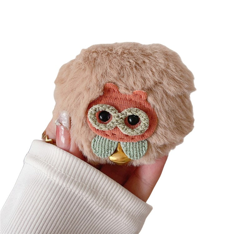 For Apple AirPods 3 Anti-drop Cover Cute Owl Soft Plush Bluetooth Earphone Case with Buckle