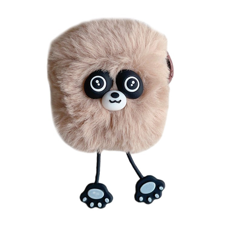 Plush Case for AirPods with Charging Case (2016) / (2019) / AirPods with Wireless Charging Case (2019) Cartoon Raccoon Earphone Cover - Khaki