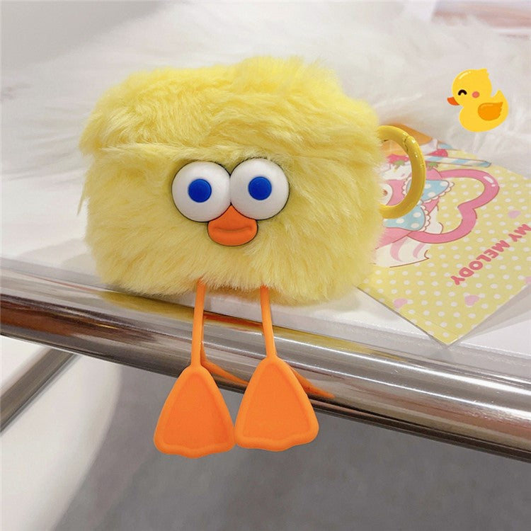 For Apple AirPods Pro 2 Earphone Case Cartoon Duck Fluffy Earbud Cover with Ring Buckle - Duck Feet