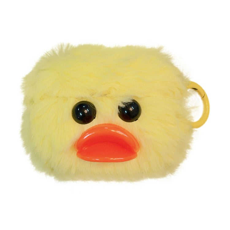 For Apple AirPods Pro 2 Earphone Case Cartoon Duck Fluffy Earbud Cover with Ring Buckle - Cute Duck