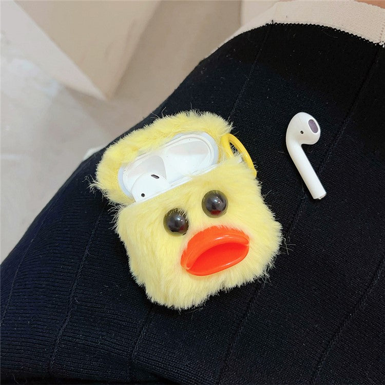 Earphone Case for AirPods with Charging Case (2016) / (2019) / AirPods with Wireless Charging Case (2019) Plush Earbud Cover - Cute Duck