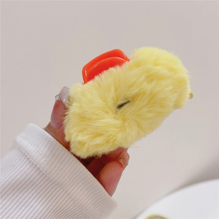 For Apple AirPods 3 Earphone Plush Case Cartoon Duck Bluetooth Earbud Cover with Ring Buckle - Cute Duck