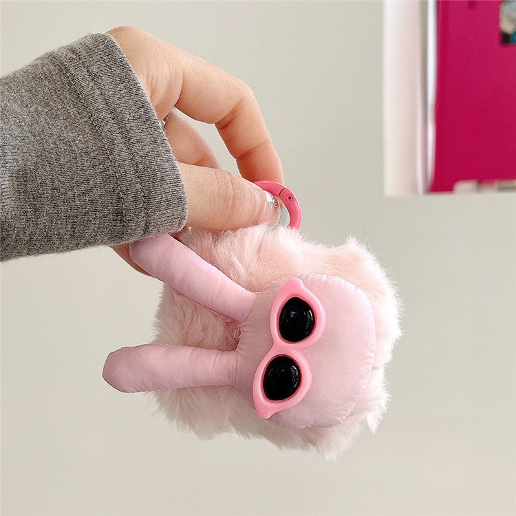 Plush Case for AirPods with Charging Case (2016) / (2019) / AirPods with Wireless Charging Case (2019) Fluffy Rabbit Earphone Cover - Pink