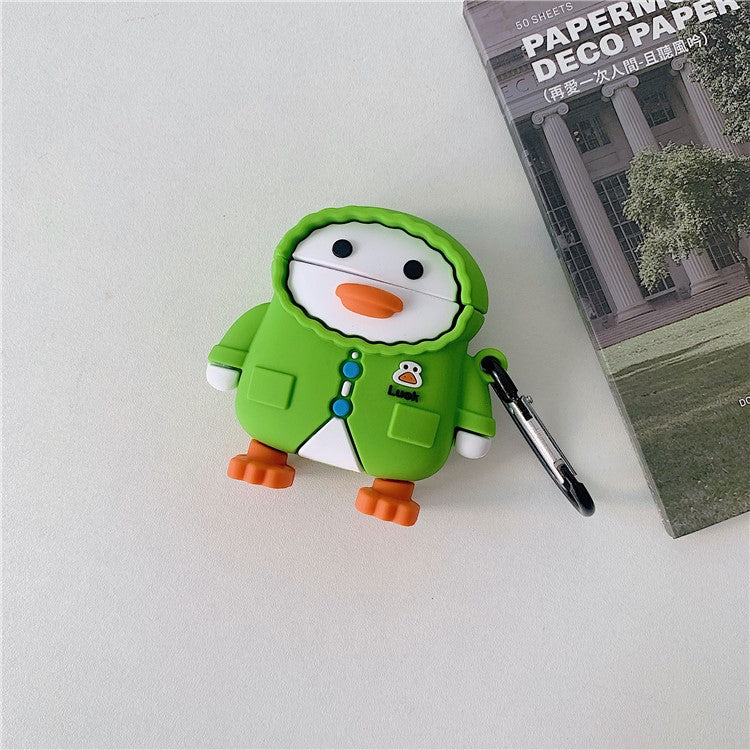 Silicone Case for AirPods with Charging Case (2016)  /  (2019)  /  AirPods with Wireless Charging Case (2019) Raincoat Duck Style Earphone Cover