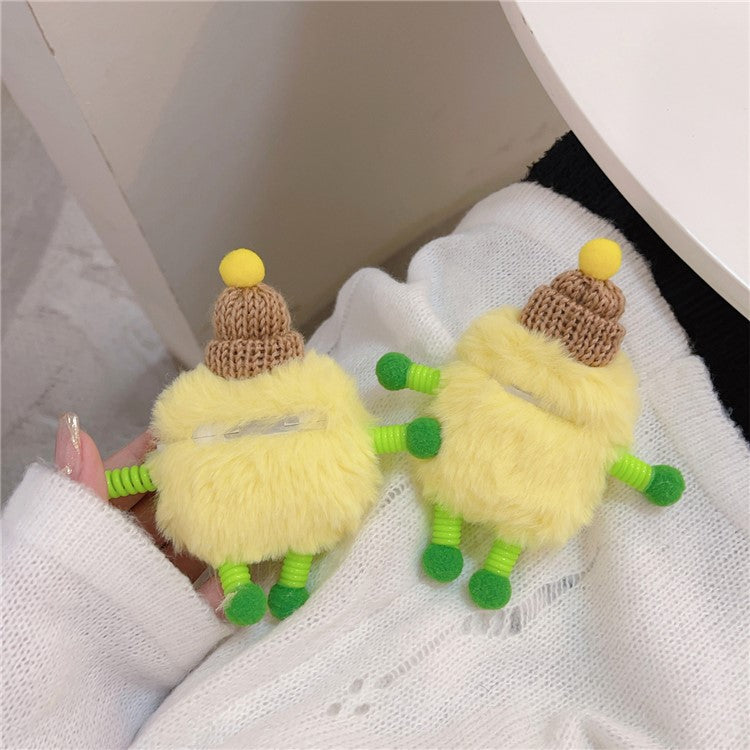 For AirPods Pro 2 / Pro Plush Fluffy Warm Case 3D Cartoon Spring Man Earphone Cover