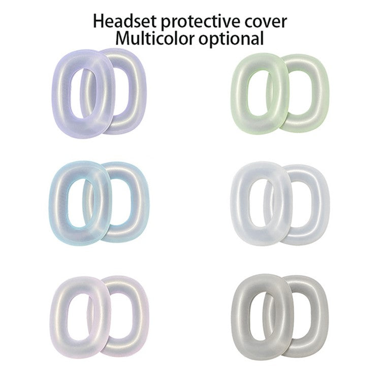 For AirPods Max 2024 (USB-C) / Max Headphone Silicone Earmuff Shell Earpad Cover Headband Cover Crossbeam Cover Set - Transparent Pink