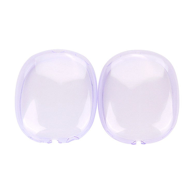 1 Pair For AirPods Max 2024 (USB-C) / Max Ear Pad TPU Case Sleeve Clear Design Headphone Earpad Cover - Transparent Purple