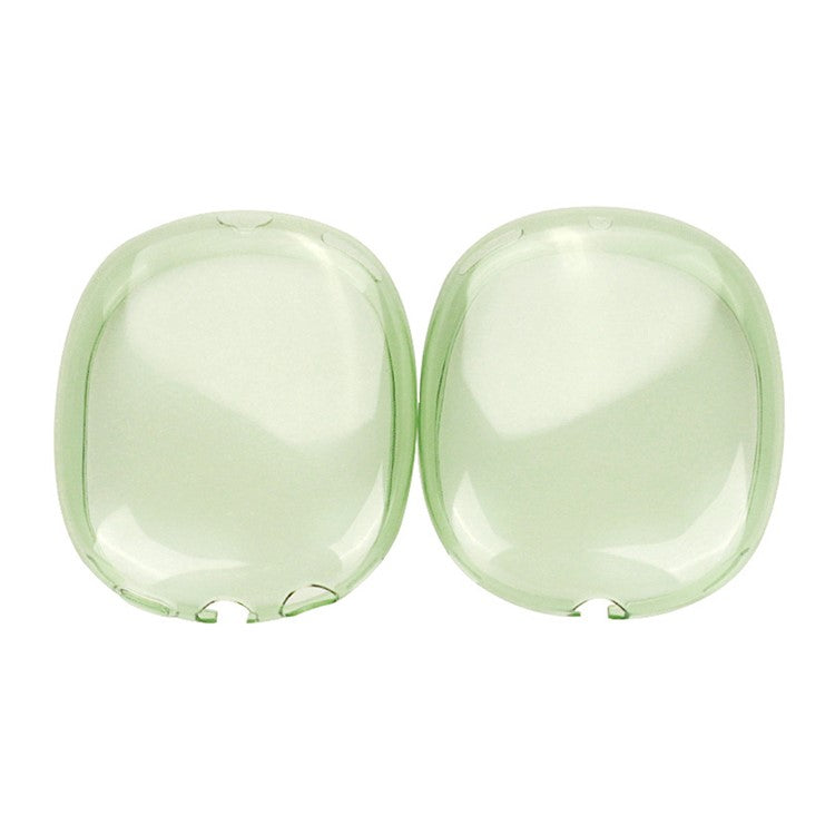 1 Pair For AirPods Max 2024 (USB-C) / Max Ear Pad TPU Case Sleeve Clear Design Headphone Earpad Cover - Transparent Green