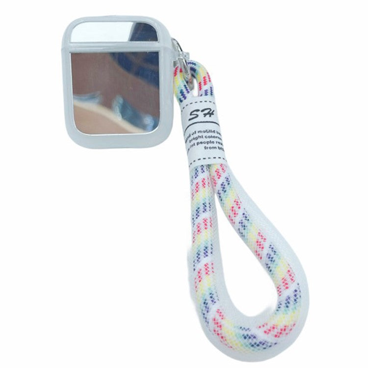 For Apple AirPods with Charging Case (2016) / (2019) / AirPods with Wireless Charging Case (2019) TPU Protective Case with Strap - Mirror Surface