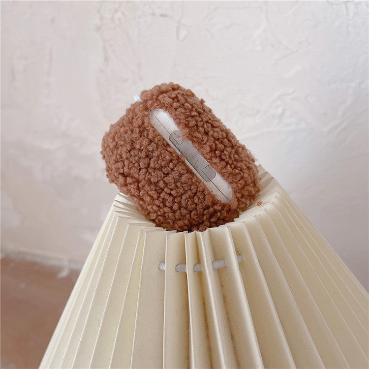 For Apple AirPods 3 Fluffy Earphone Case Bowknot Decor Earbud Anti-drop Cover with Ring Buckle