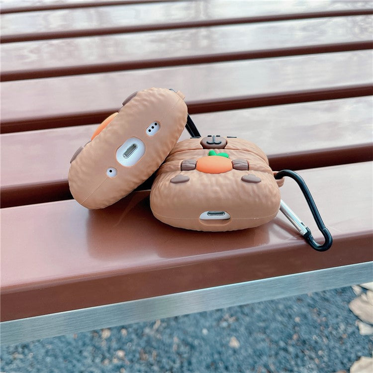 TPU Case for Apple AirPods with Charging Case (2016) / (2019) / AirPods with Wireless Charging Case (2019) Cartoon Capybara Earphone Cover