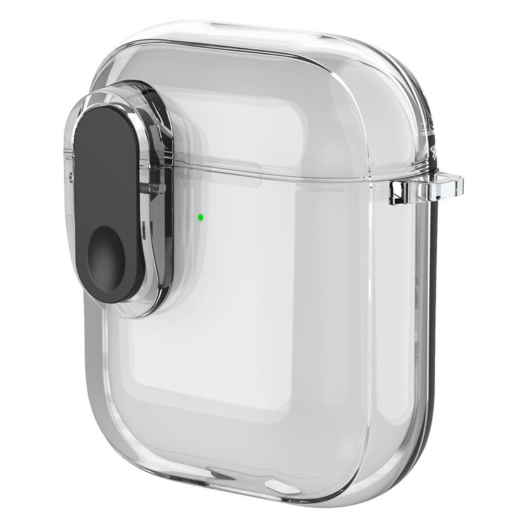 For Apple AirPods with Charging Case (2016) / (2019) / AirPods with Wireless Charging Case (2019) Case Clear Earphone Cover - Transparent+Black Lock