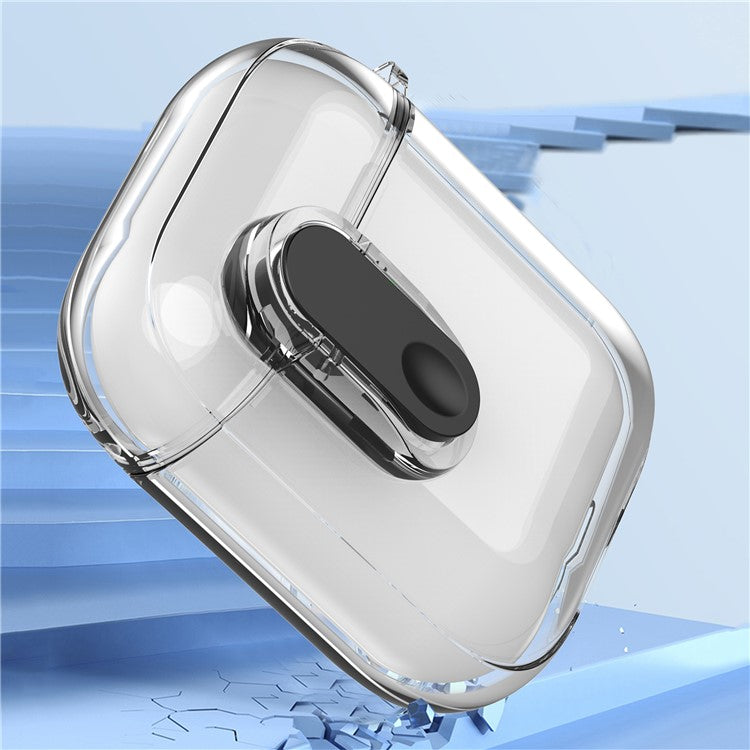 For Apple AirPods with Charging Case (2016) / (2019) / AirPods with Wireless Charging Case (2019) Case Clear Earphone Cover - Transparent+Black Lock