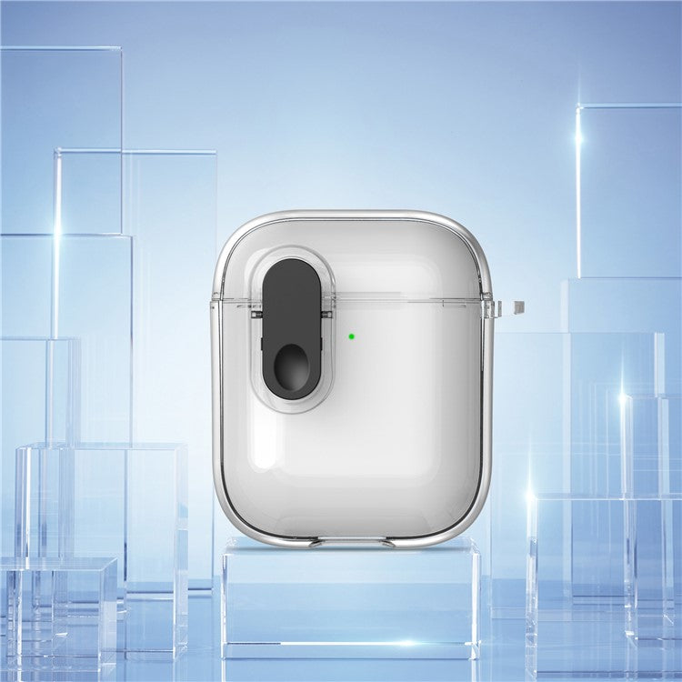 For Apple AirPods with Charging Case (2016) / (2019) / AirPods with Wireless Charging Case (2019) Case Clear Earphone Cover - Transparent+Black Lock