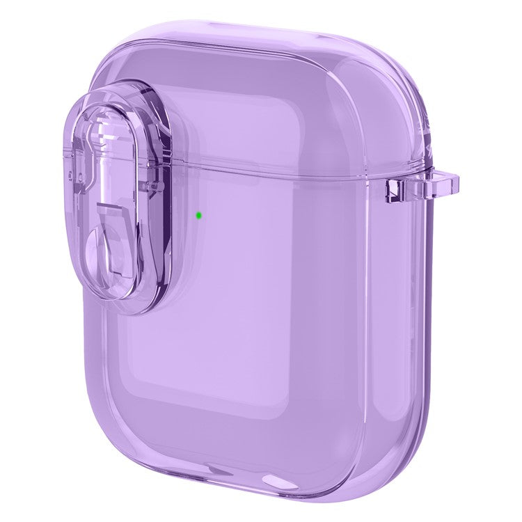 For Apple AirPods with Charging Case (2016) / (2019) / AirPods with Wireless Charging Case (2019) Case Clear Earphone Cover - Purple