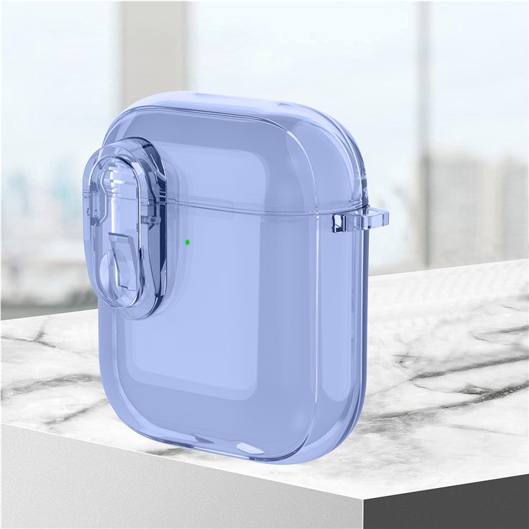 For Apple AirPods with Charging Case (2016) / (2019) / AirPods with Wireless Charging Case (2019) Case Clear Earphone Cover - Blue