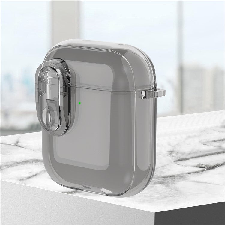 For Apple AirPods with Charging Case (2016) / (2019) / AirPods with Wireless Charging Case (2019) Case Clear Earphone Cover - Grey