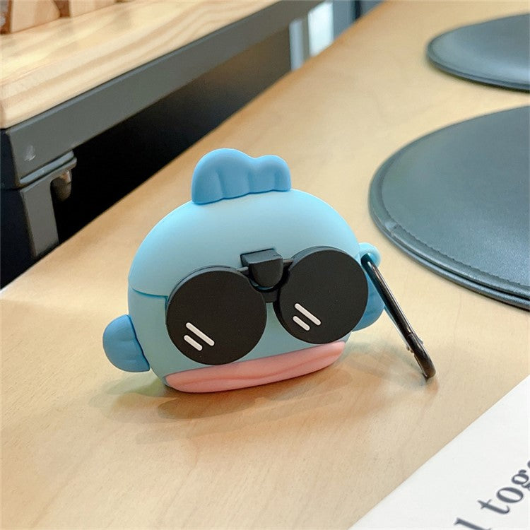 For AirPods Pro 2 / AirPods Pro Cartoon Clownfish Cover Anti-drop Silicone Earphone Case with Hanging Buckle