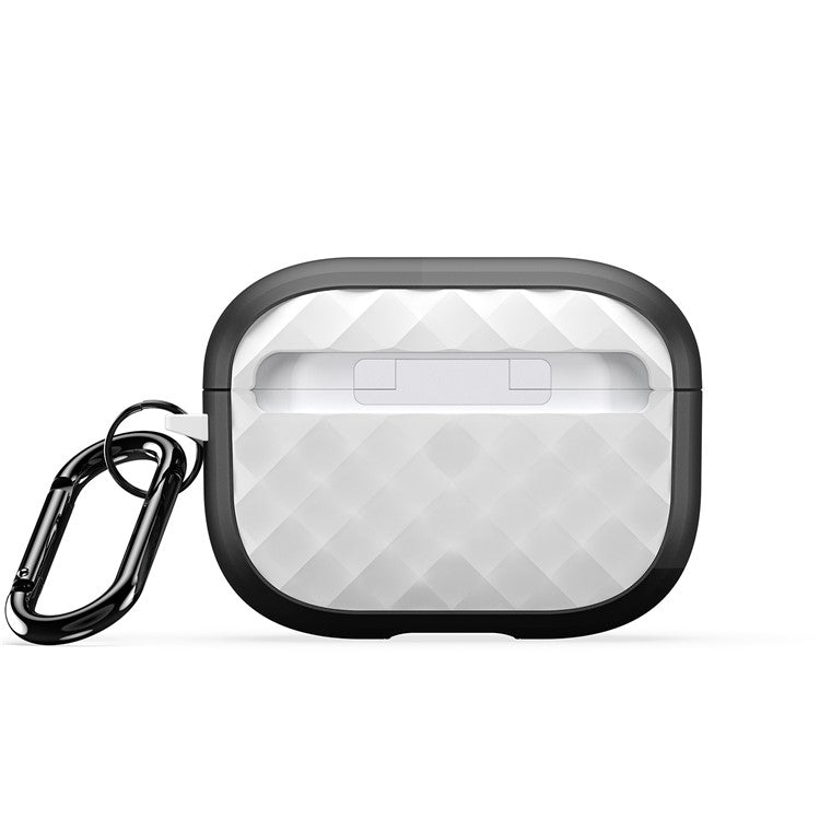 DUX DUCIS PECC Series Earbuds Box Case for Apple AirPods Pro 2 TPU+PC Earphone Cover with Carabiner - Black+White