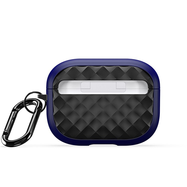 DUX DUCIS PECC Series Earbuds Box Case for Apple AirPods Pro 2 TPU+PC Earphone Cover with Carabiner - Blue+Black