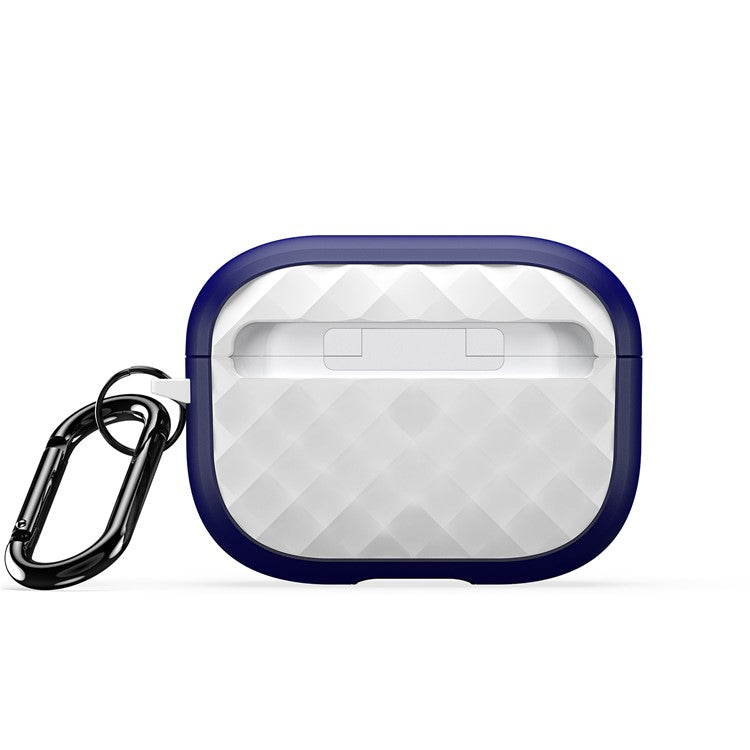 DUX DUCIS PECC Series Earbuds Box Case for Apple AirPods Pro 2 TPU+PC Earphone Cover with Carabiner - Blue+White