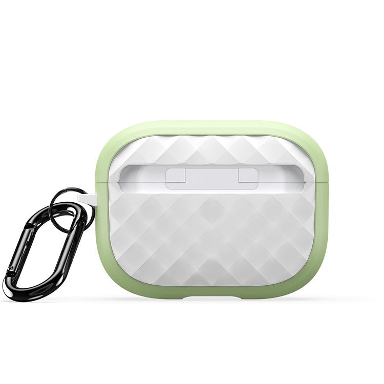 DUX DUCIS PECC Series Earbuds Box Case for Apple AirPods Pro 2 TPU+PC Earphone Cover with Carabiner - Green+White