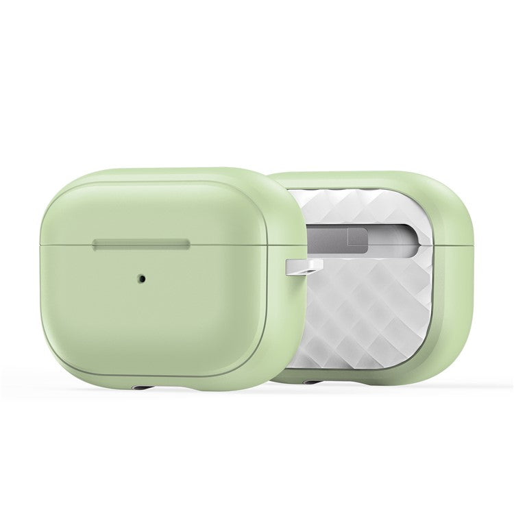 DUX DUCIS PECC Series Earbuds Box Case for Apple AirPods Pro 2 TPU+PC Earphone Cover with Carabiner - Green+White