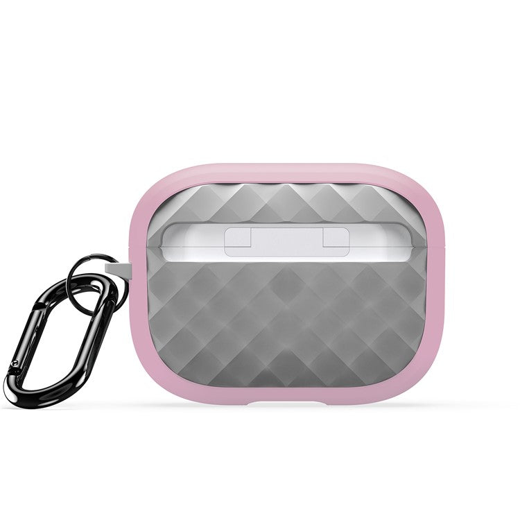 DUX DUCIS PECC Series Earbuds Box Case for Apple AirPods Pro 2 TPU+PC Earphone Cover with Carabiner - Pink+Grey